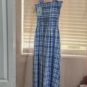 Hill House Watercolor Gingham Blue Dress